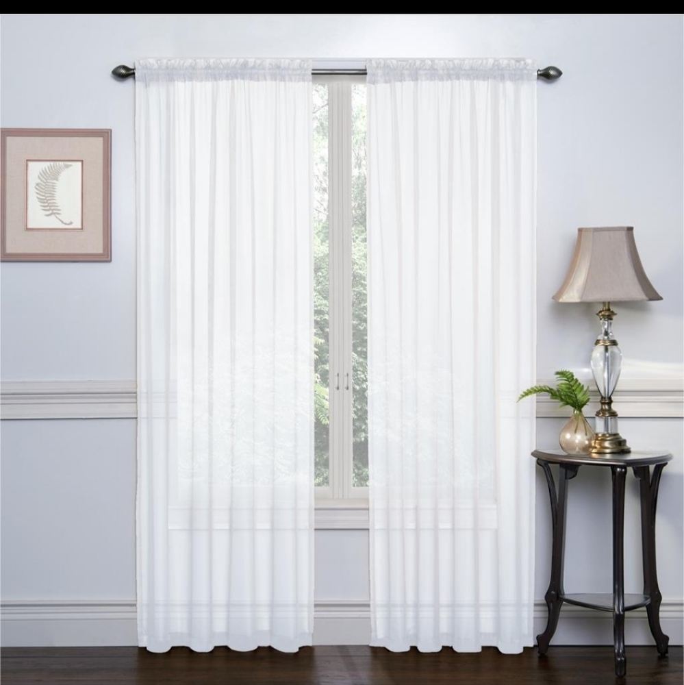 Voile rod pocket window sheer- 2pc.